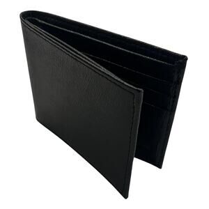 13-86 NORDSTROM Men's Shop Thin Wallet Genuine Leather Black